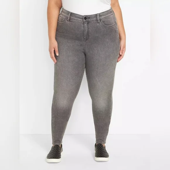 Lane Bryant highrise skinny gray Jeans sz 18 WJ164 - Picture 2 of 8